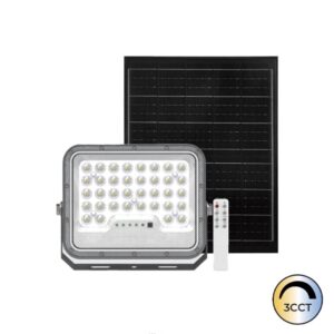 Projetor LED Solar C/Comando Cinza 100W CCT3 IP65