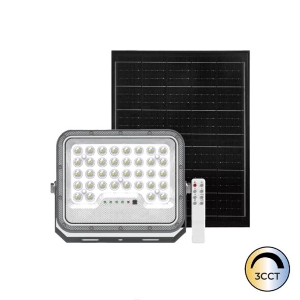 Projetor LED Solar C/Comando Cinza 100W CCT3 IP65