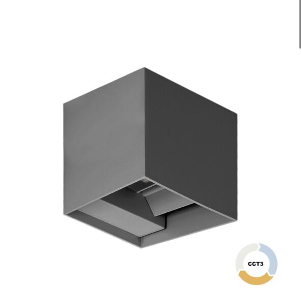 Aplique de Parede LED Cubo Antracite 5W+5W CCT3 IP65