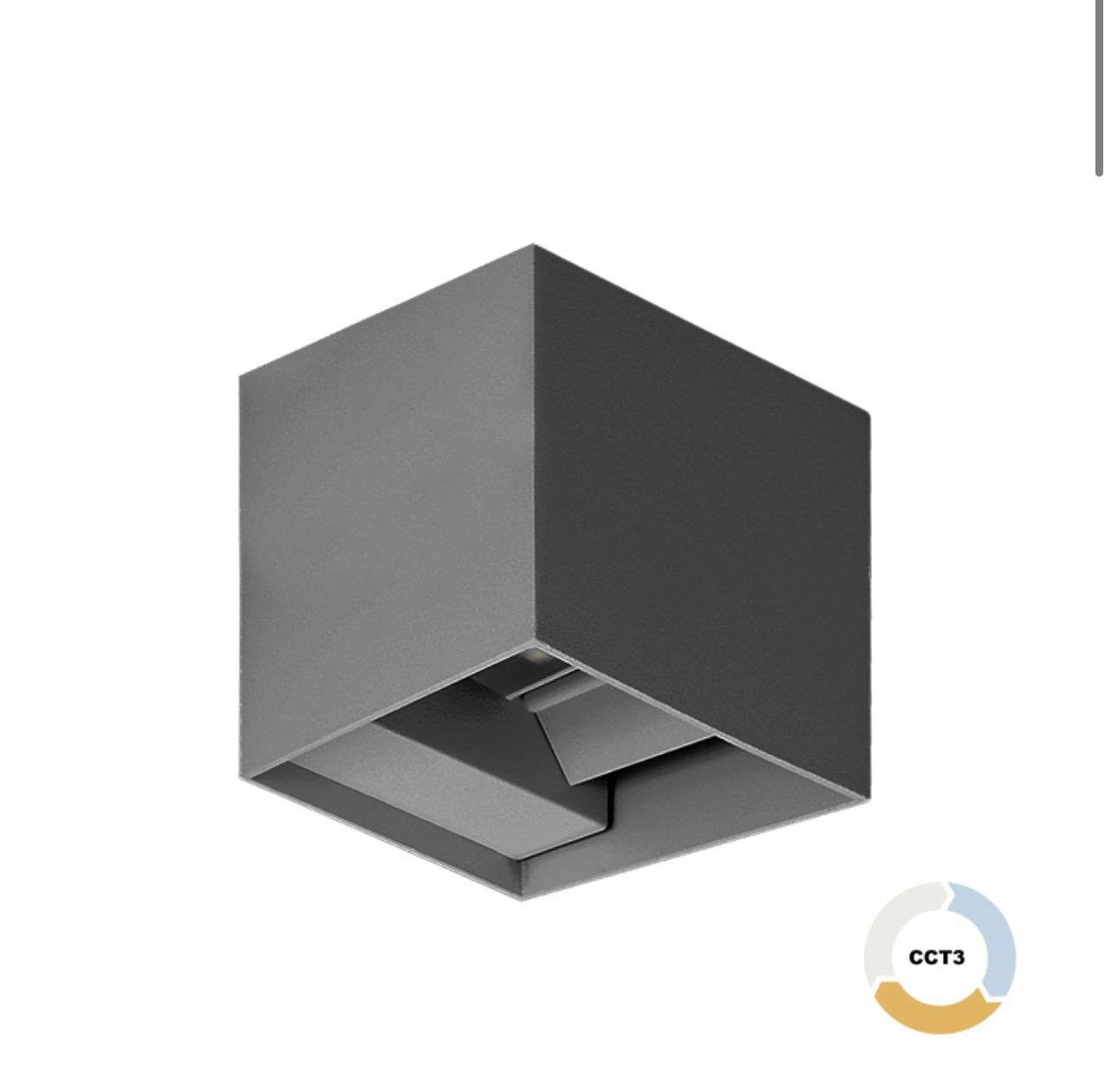 Aplique de Parede LED Cubo Antracite 5W+5W CCT3 IP65